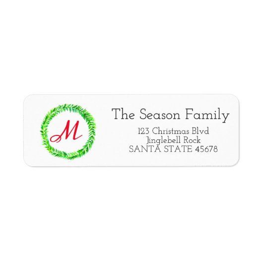 Noël Étiquette Monogram personnalisable (Devant)