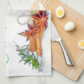 Noël Etoiles Serviette de cuisine (Quart Plié)