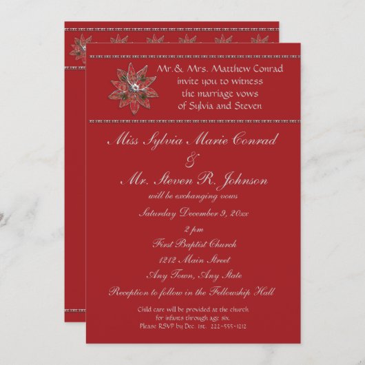 Noël Faire-part de mariage (Devant / Derrière)