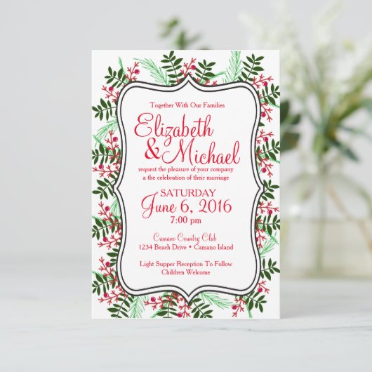 Noël, Faire-part de mariage de vacances (Debout devant)