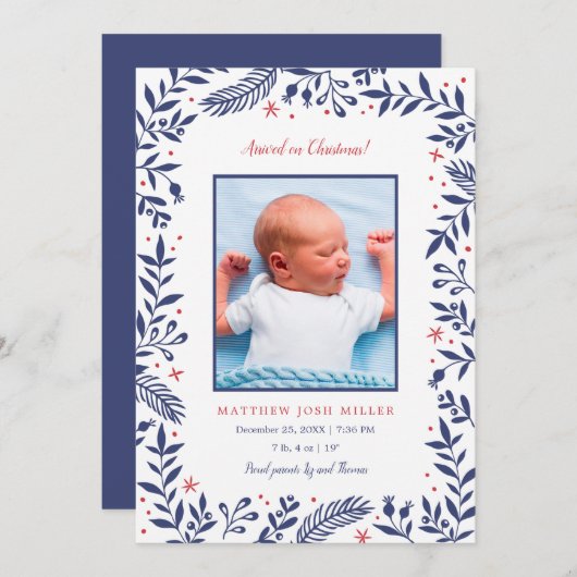 Noël Faire-part de naissance (Devant / Derrière)