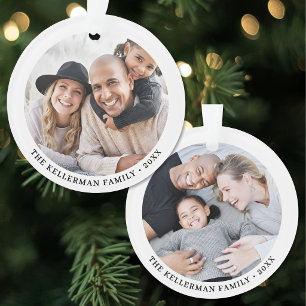 Noël familial double face avec deux photos personn