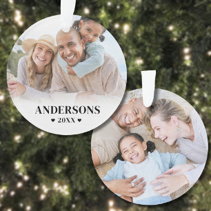 Noël familial double face personnalisé avec deux p