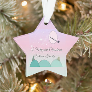 Noël familial étoilé pastel sous la lumière de la