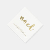 Noel Faux Gold Typography Kerst Servetten (Hoek)