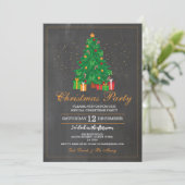 Noël Festif Arbre Cadeaux Invitation (Debout devant)