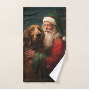 Noël festif du Père Noël de l'Irish Red Setter
