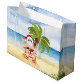 Noël festif Plage Père Noël Grand sac cadeau (Devant Angle)