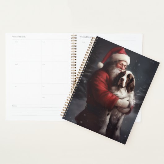 Noël festif Springer Spaniel Santa Claus (Devant avec enveloppe)