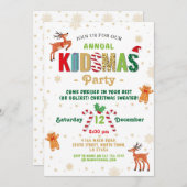 Noël Festive enfants Invitation (Devant / Derrière)