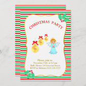 Noël Fête Ange Invitation (Devant / Derrière)