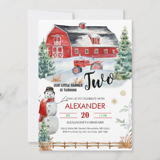 Noël Fête Anniversaire Invitation (Devant)