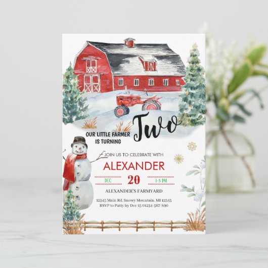 Noël Fête Anniversaire Invitation (Debout devant)