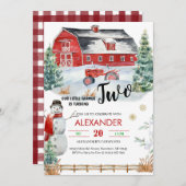 Noël Fête Anniversaire Invitation (Devant / Derrière)