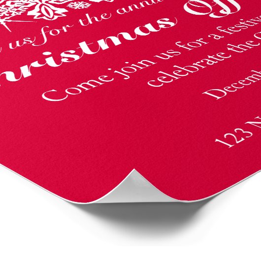 Noël fête arbre rouge affiche (Coin)