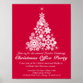 Noël fête arbre rouge affiche (Devant)