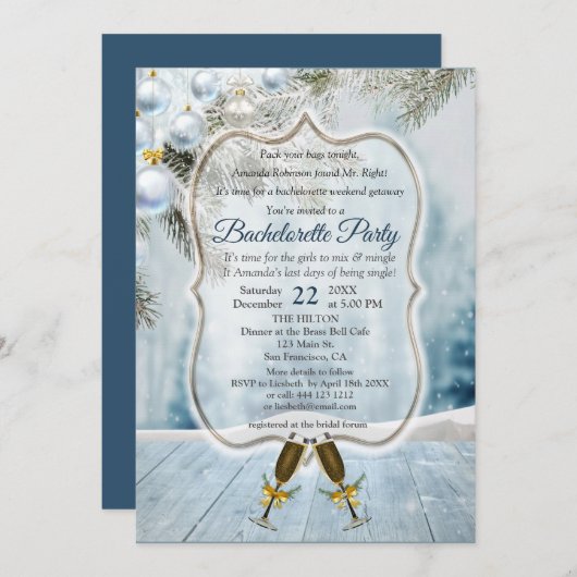 Noël Fête Bachelorette Invitation (Devant / Derrière)