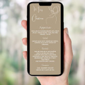 Noël fête beige renne dîner carte menu