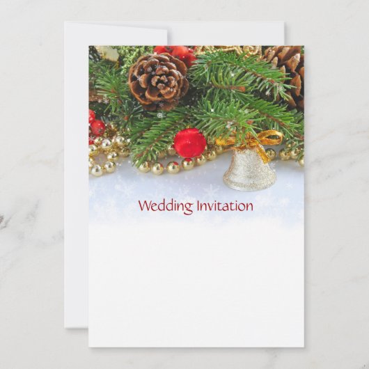 Noël Fête Bell Invitation de mariage (Dos)