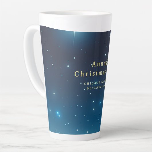Noël Fête Bleue Latte Mug (Angle gauche)