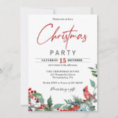 Noël Fête Cardinal Rouge Invitation (Devant)