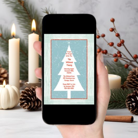 Noël Fête Collecte Arbre Invitation