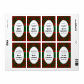 Noël Fête Damask Pearl V Vin Étiquette bouteille (Feuille entière)