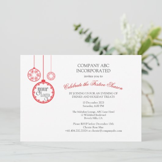 Noël Fête d'entreprise Invitation (Debout devant)