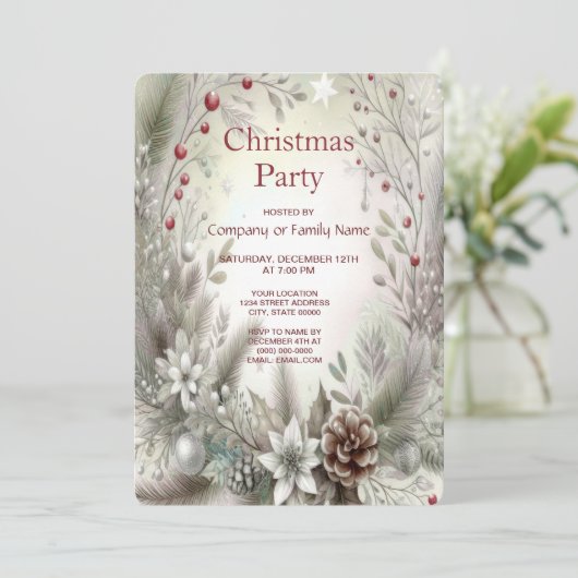 Noël Fête d'hiver Invitation (Debout devant)