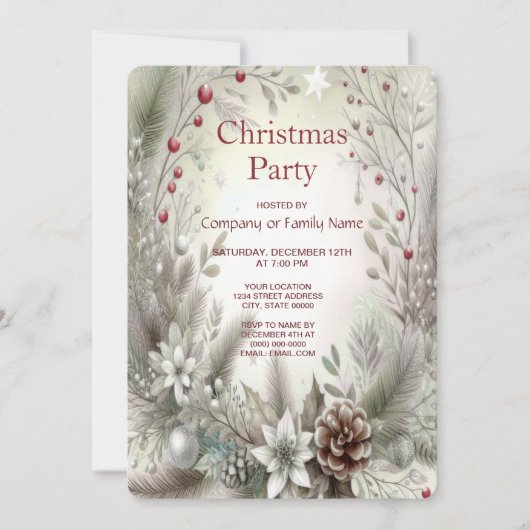 Noël Fête d'hiver Invitation (Devant)