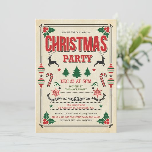 Noël Fête d'hiver Invitation (Debout devant)