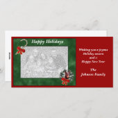 Noël Fête Doberman Carte photo de la couronne (Devant / Derrière)