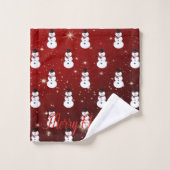 Noël Fête du Snowman Santa Hat (Gant de toilette)