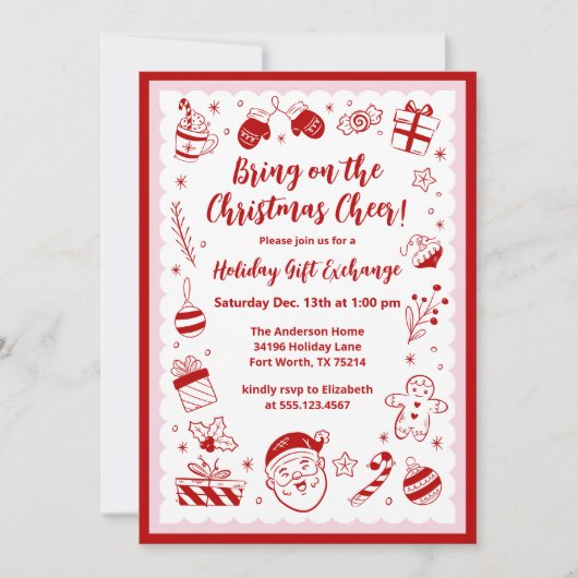 Noël Fête Échange de cadeaux Invitation (Devant)