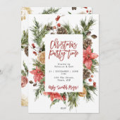 Noël fête hiver feuillage invitation (Devant / Derrière)