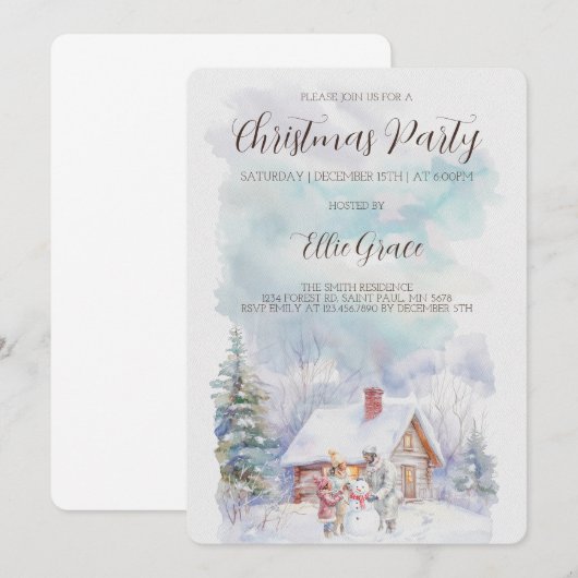 Noël Fête Invitation (Devant / Derrière)