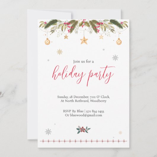 Noël Fête Invitation (Devant)