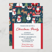 Noël Fête Invitation cerf père Noël (Devant / Derrière)