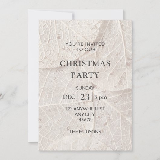 Noël Fête Invitation Noir & Blanc (Devant)