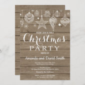 Noël Fête Invitation Ornement rustique (Devant / Derrière)