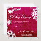 Noël Fête Invitation Père Noël & Reindee (Devant / Derrière)