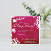 Noël Fête Invitation Père Noël & Reindee (Debout devant)