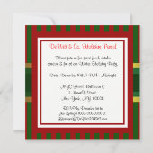 Noël Fête Invitation Red Green Gold (Dos)