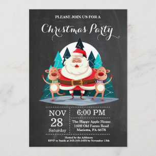 Noël Fête Invitation Santa Claus
