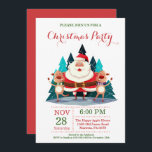 Noël Fête Invitation Santa Claus<br><div class="desc">Invitation Noël Fête de Fêtes. Dîner de Noël Invitation de fête de Noël. Fleurs florales de Noël couronne. Père Noël. Cerf. Arbre de Noël. Fond blanc. Pour plus de personnalisation,  cliquez sur le bouton "Customiser" et utilisez notre outil de conception pour modifier ce modèle.</div>