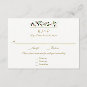 Noël Fête Mariage 3 Entree Réponse RSVP