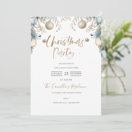 Noël Fête moderne chauds Noël Invitation (Debout devant)