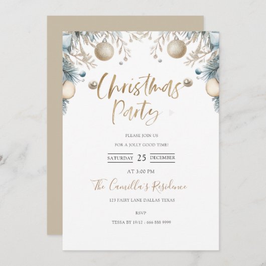 Noël Fête moderne chauds Noël Invitation (Devant / Derrière)