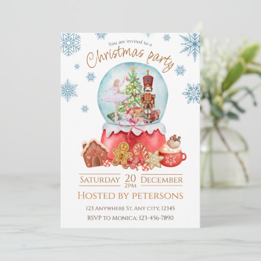 Noël Fête Nutcracker Dîner Invitation (Debout devant)