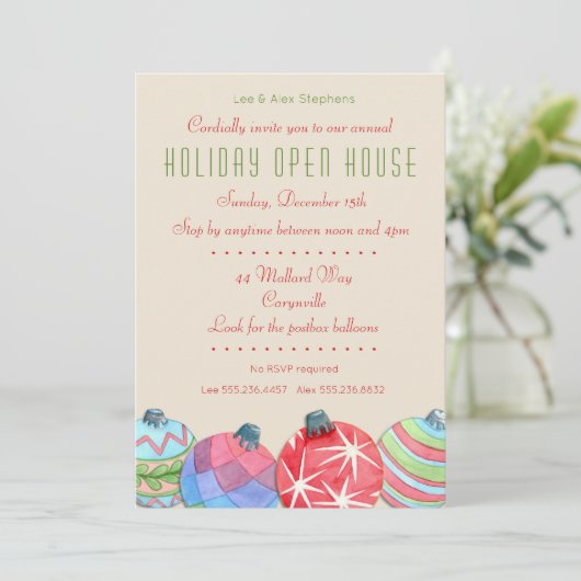 Noël Fête Open House Invitation (Debout devant)